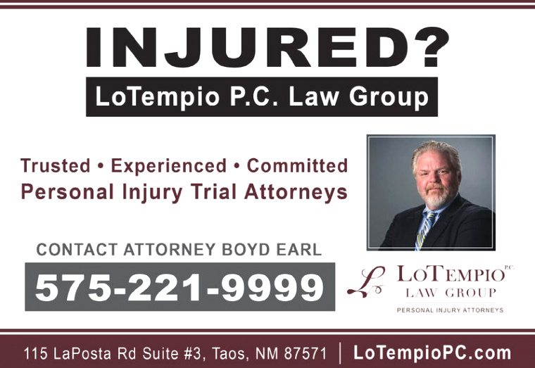 Personil Injury Lawyer In Taos Nm Dans Wednesday, July 7, 2021 Ad - Lotempio Law Group - the Taos News
