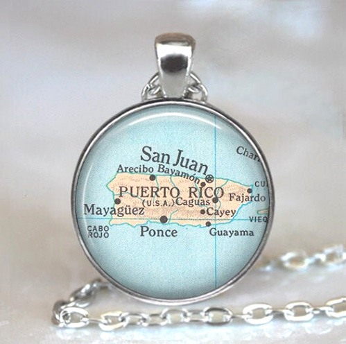 Small Business software In Guayama Pr Dans Puerto Rico Map Pendant Puerto Rico Necklace Puerto Rico - Etsy