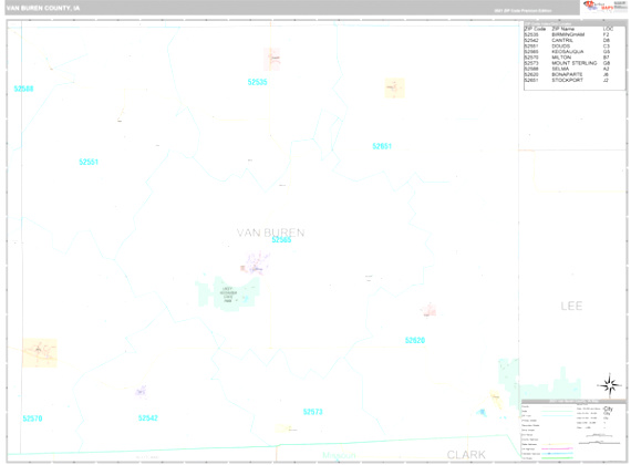 Small Business software In Van Buren Ia Dans Van Buren County Ia Wall Map Premium Style by Marketmaps