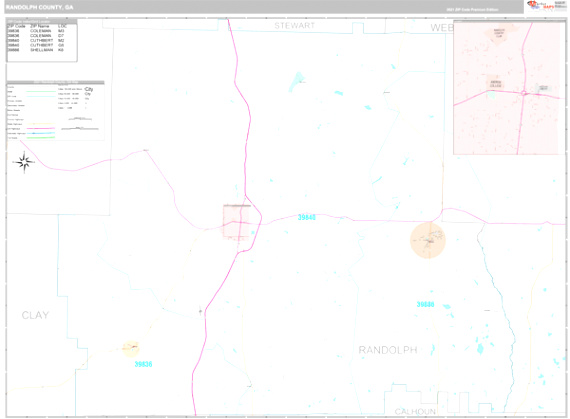 Vpn Services In Randolph Ga Dans Randolph County Ga Wall Map Premium Style by Marketmaps