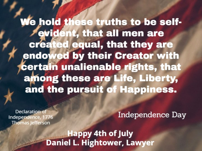 Car Accident Lawyer In Jefferson Fl Dans Happy Independence Day – Daniel L Hightower