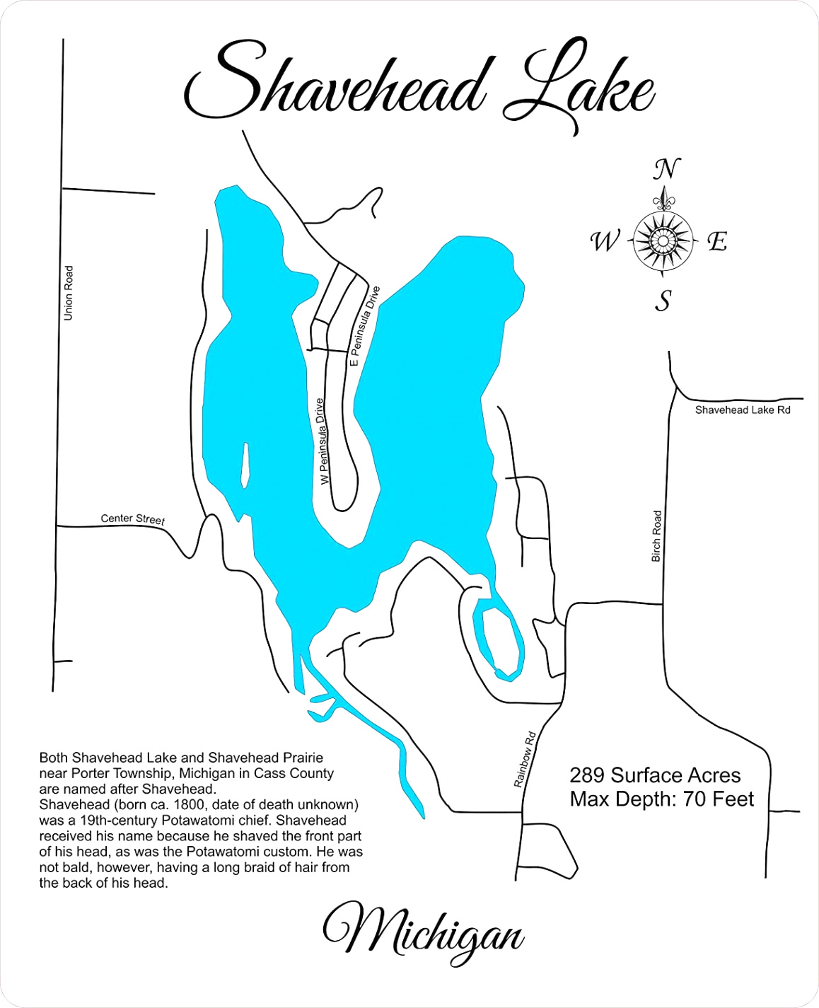 Small Business software In Cass Mi Dans Amazon.com: Shavehead Lake, Michigan: Framed Wood Map Wall Hanging ...