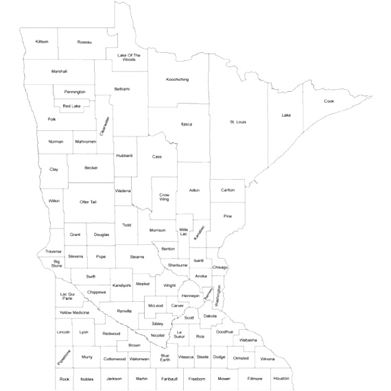 Small Business software In Cass Mn Dans Amazon.com: Minnesota County Map with County Names - 12 Inch by 18 ...