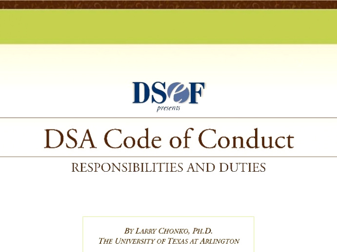 Small Business software In Roberts Tx Dans Dsa Code Of Conduct Responsibilities and Duties