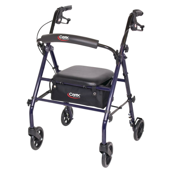 Small Business software In Walker Tx Dans Carex Rollator Walker with Padded Seat, 6-inch Wheels, Cushioned Back Support and Storage Pouch, Navy