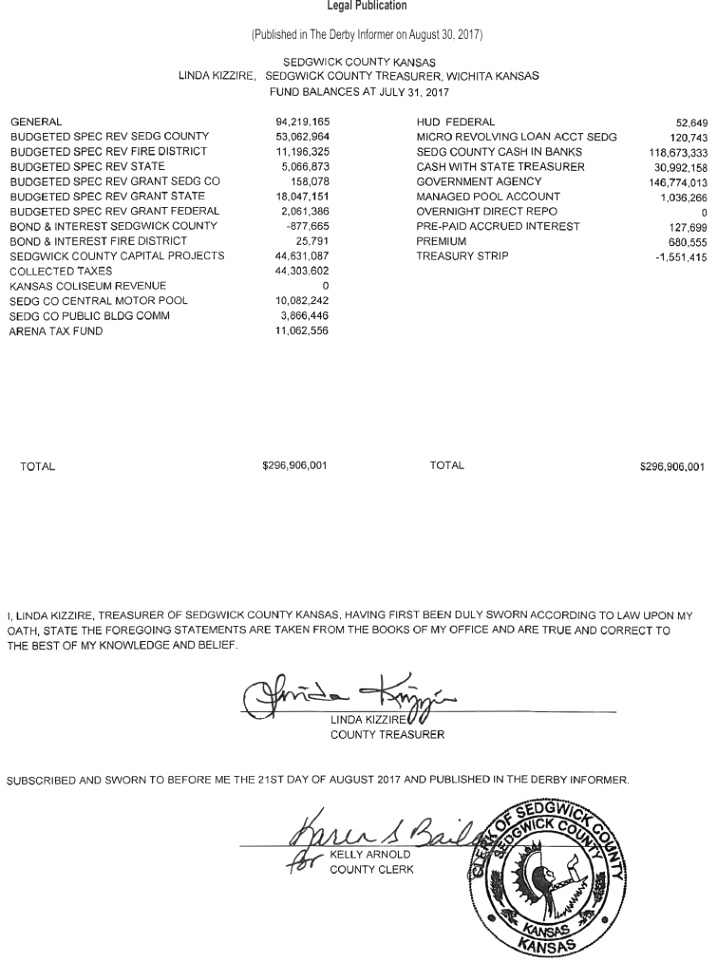 Car Rental software In Sedgwick Co Dans 8-30-17: Sedgwick County Treasurer - Quarterly Report - July 31 ...