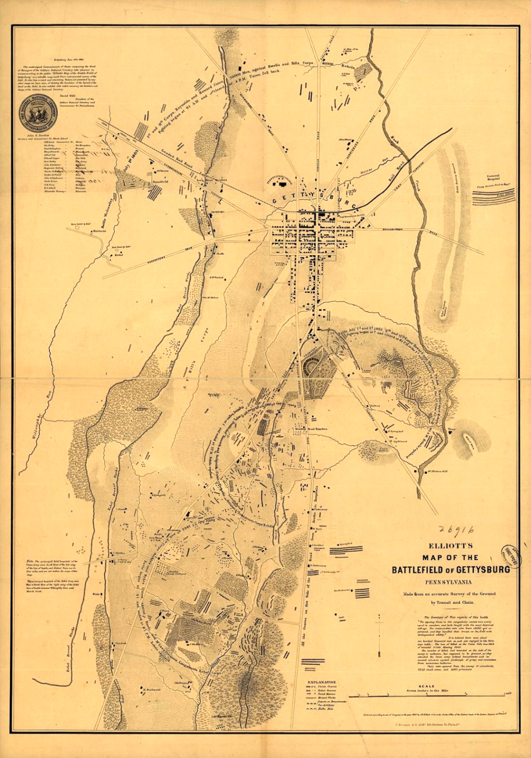 Elliott Ky Car Accident Lawyer Dans Gettysburg - S.g. Elliott Burial Map American Battlefield Trust