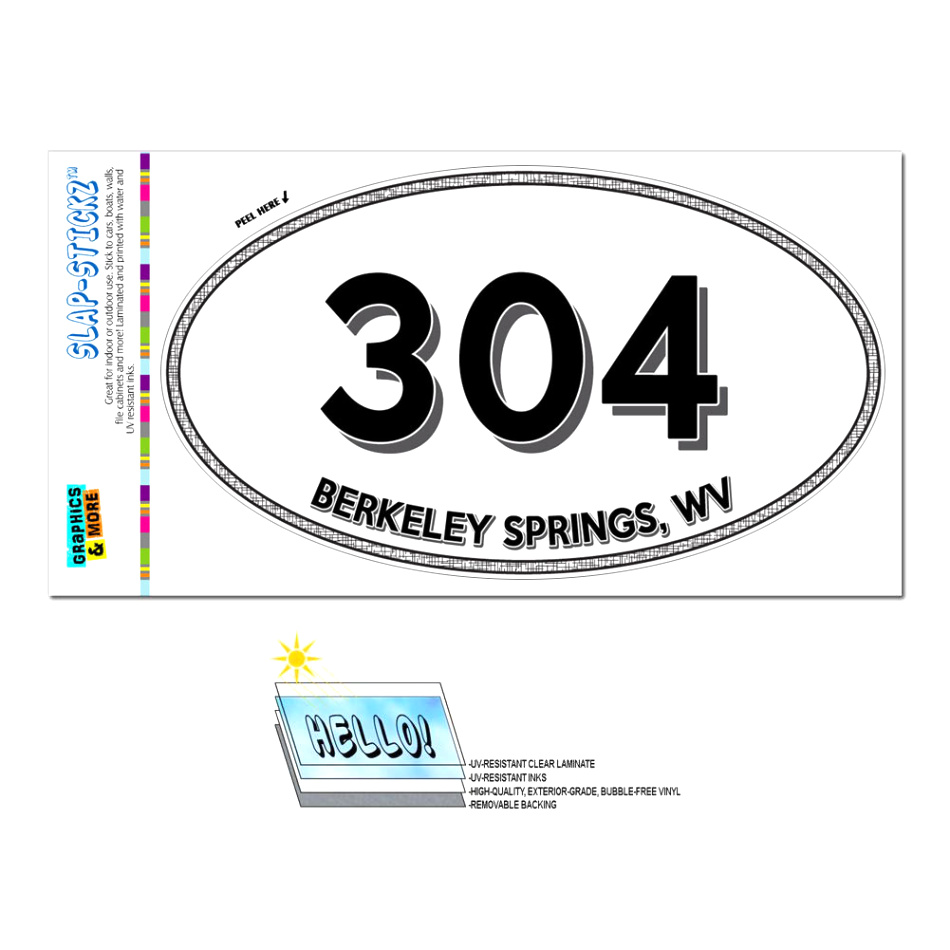 Small Business software In Berkeley Wv Dans 304 - Berkeley Springs, Wv - West Virginia - Oval area Code Sticker