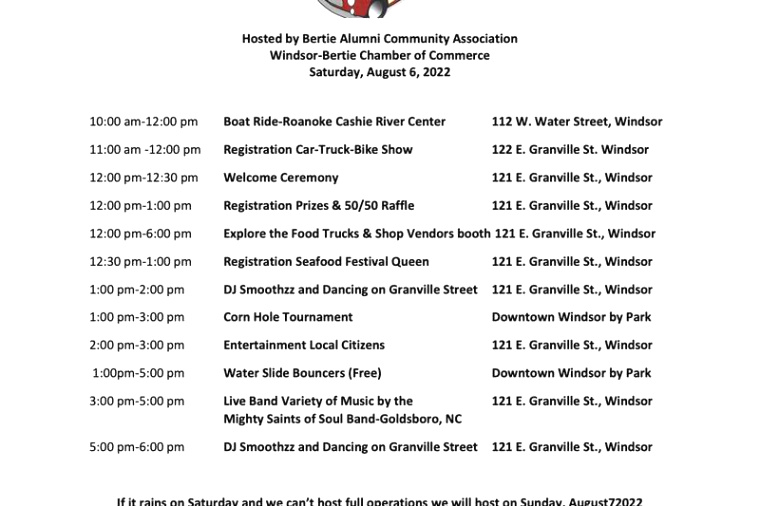 Small Business software In Bertie Nc Dans Windsor Seafood and Music Street Festival Returns This Weekend