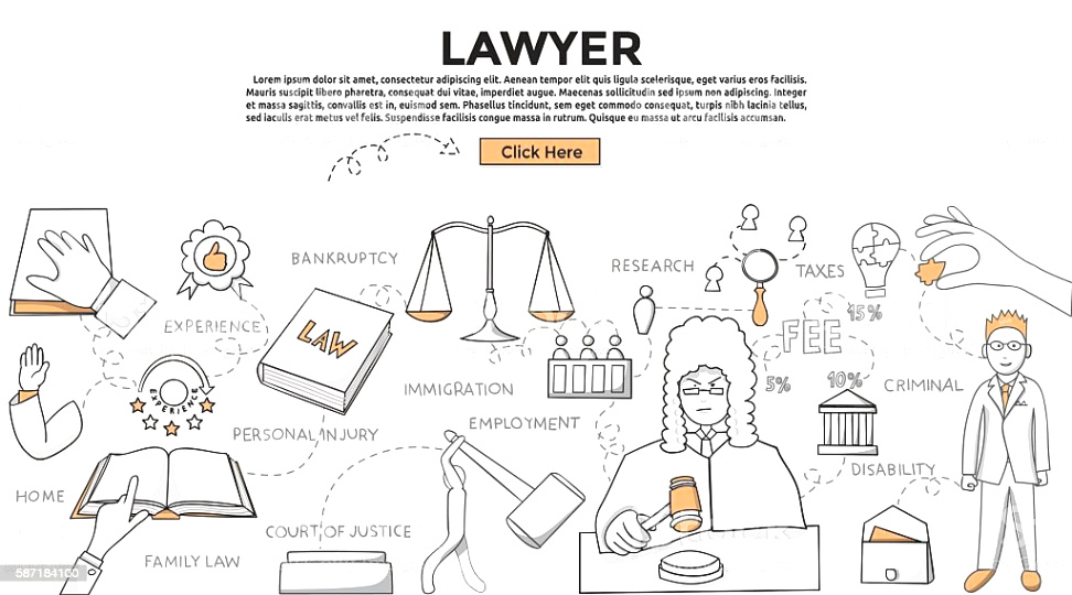 Bankruptcy Lawyer Web Design Dans Doodle Style Lawyer Concept Modern Line Style Concept for Web Stock