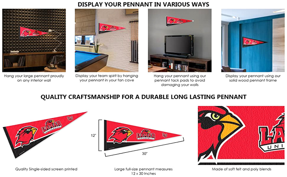 Car Rental software In Lamar Tx Dans College Flags & Banners Co. Lamar Cardinals Pennant Full Size Felt