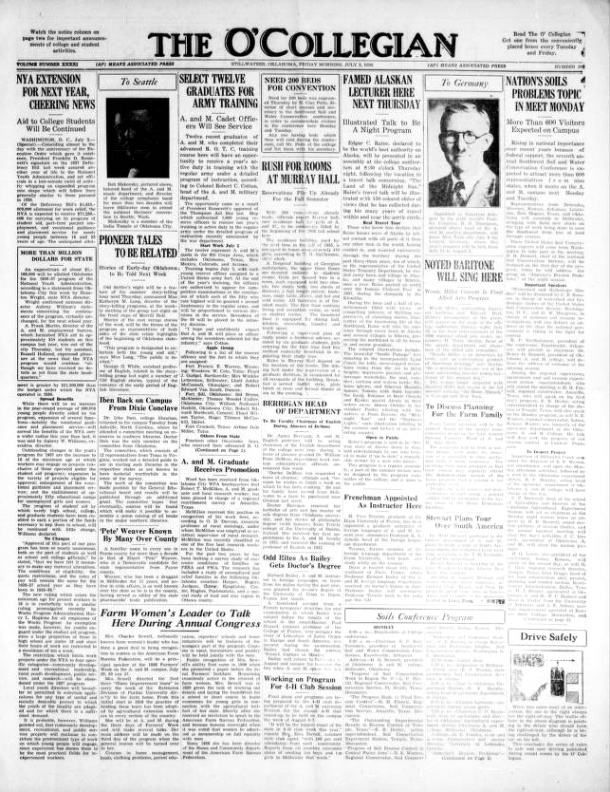 Car Rental software In Pushmataha Ok Dans O'collegian, 1936-07-03 - Student Newspapers 1895 to 1939 ...