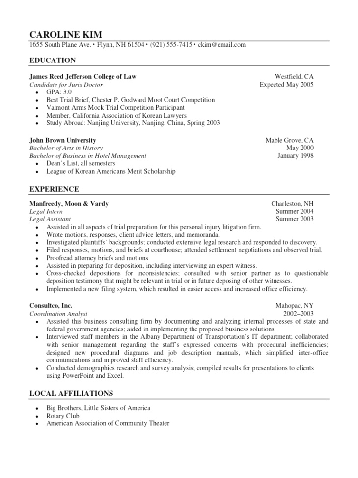 Personal Injury Lawyer Resume Dans Law Student Resume Sample Pdf Deposition Law