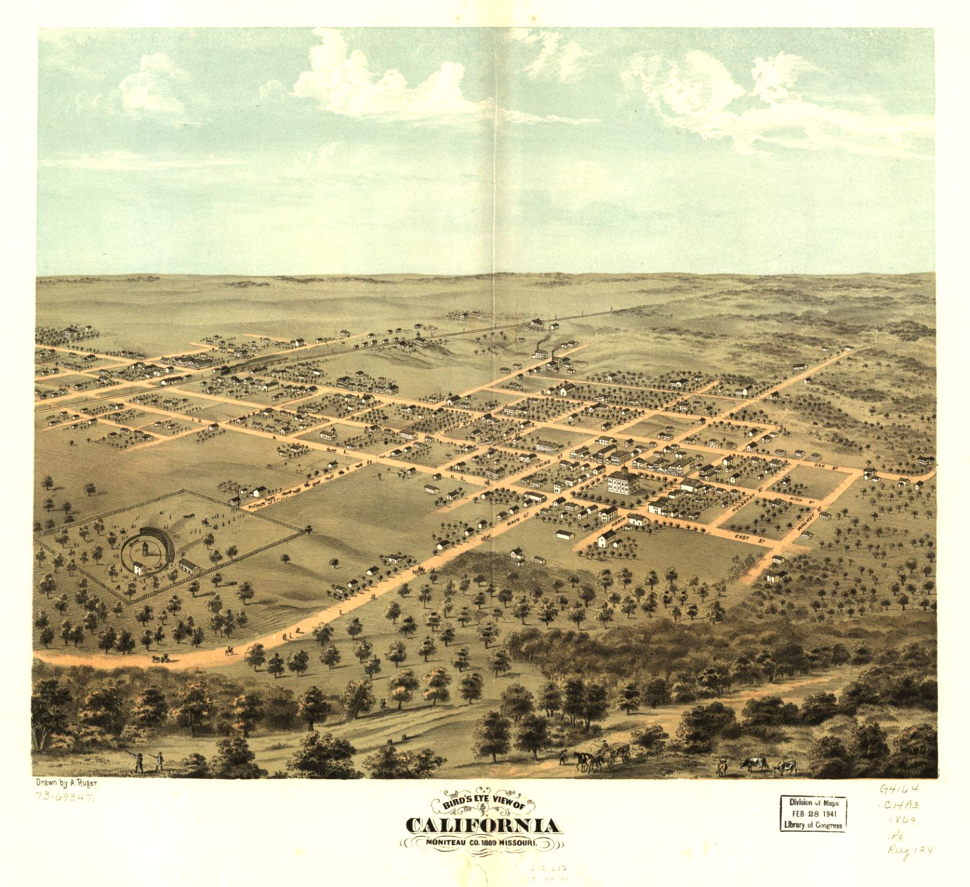 Vpn Services In Moniteau Mo Dans Bird's Eye View Of California, Moniteau Co., Missouri 1869 ...